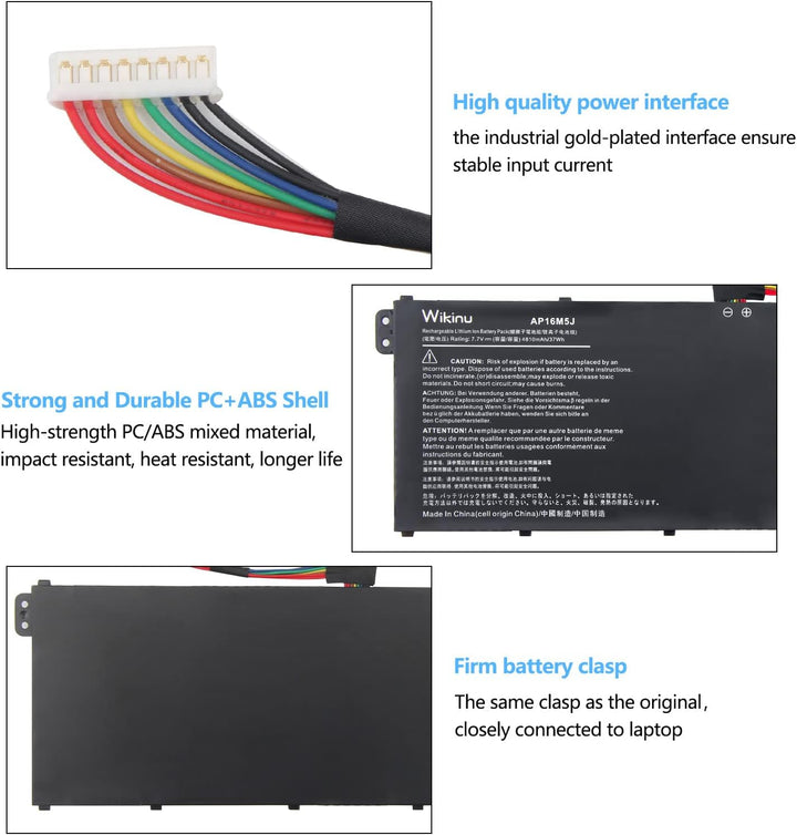 Wikinu AP16M5J Laptop Akku für Acer Aspire 1 A114-31 A114-32 3 A314-31 A314-32 A314-41 A315-21 A315-