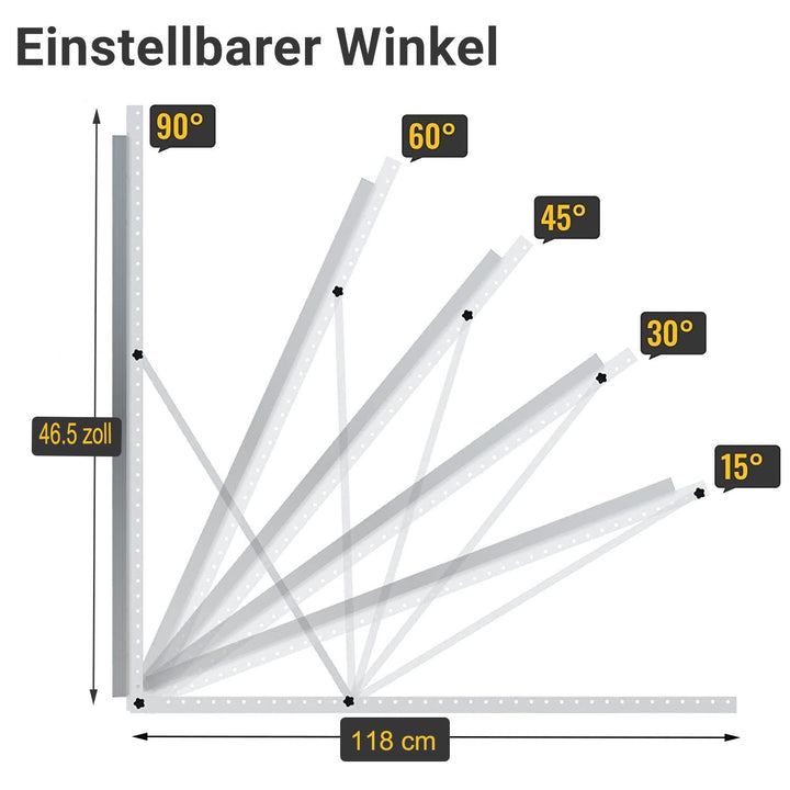 Halterung für Solarpanel bis 118cm 2 Paar, Halterung für Solarmodul Aufständerung Flachdach PV | Ver