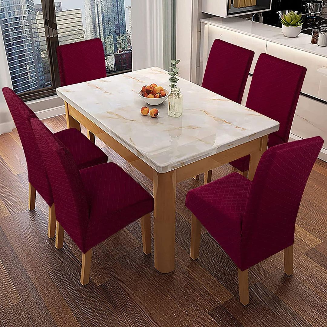 SHENGYIJING 1/2/4/6 PCS Diamond Lattice FStretch wasserdichte XL Stuhlhussen für Esszimmer, Spandex