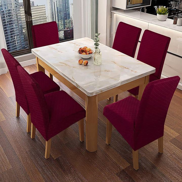 SHENGYIJING 1/2/4/6 PCS Diamond Lattice FStretch wasserdichte XL Stuhlhussen für Esszimmer, Spandex