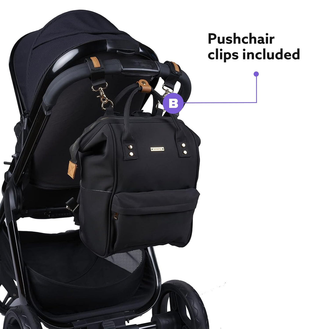 BabaBing! Mani Rucksack Veganes Leder Blush, Schwarz, Einheitsgrösse, Zeitgenössisch, Schwarz