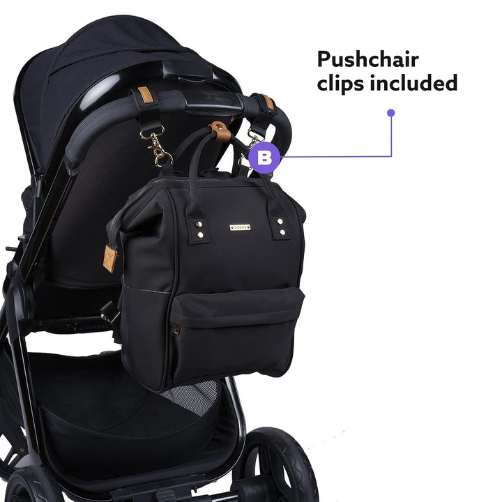BabaBing! Mani Rucksack Veganes Leder Blush, Schwarz, Einheitsgrösse, Zeitgenössisch, Schwarz