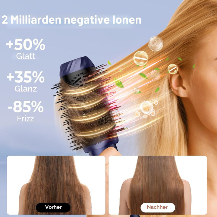 UKLISS 6 in 1 Hairstyler &amp; Haartrockner, Haarstyler Set mit Warmluft Lockenstab, Hair Dryer, Rundbür