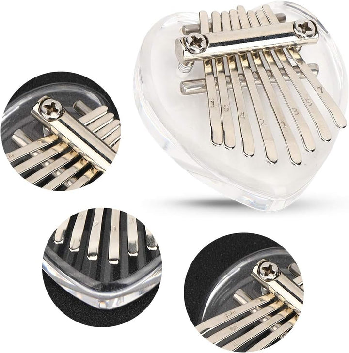 Mini Kalimba Daumenklavier, 8 Keys Kalimba, Mini Tragbares Acryl Daumen Klavier Musikinstrument für