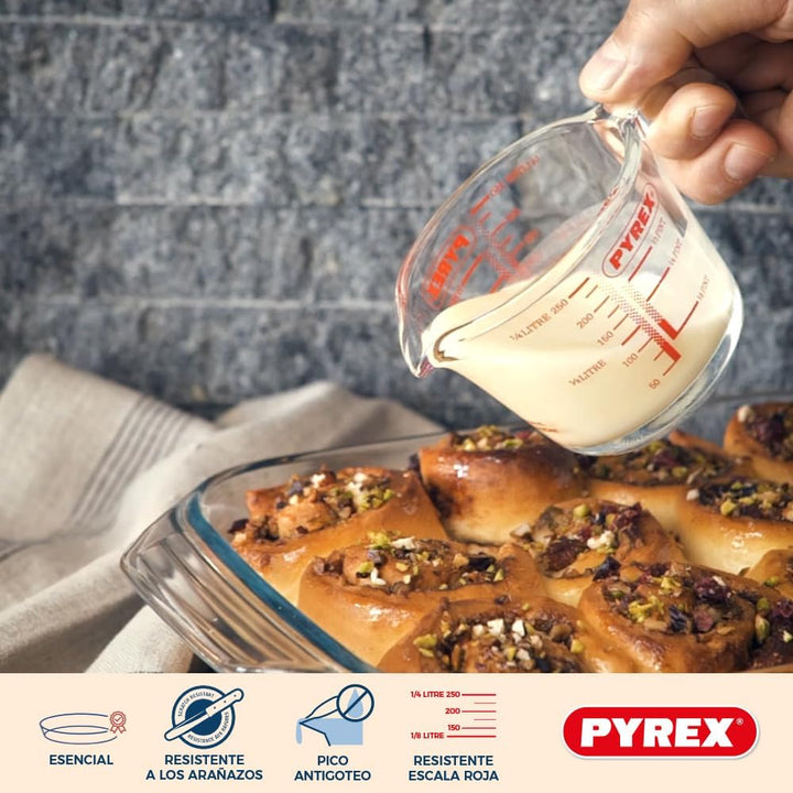 Pyrex – Messkrug aus strapazierfähigem Glas, Glas, durchsichtig, Set 3 pièces 3 Stück (1er