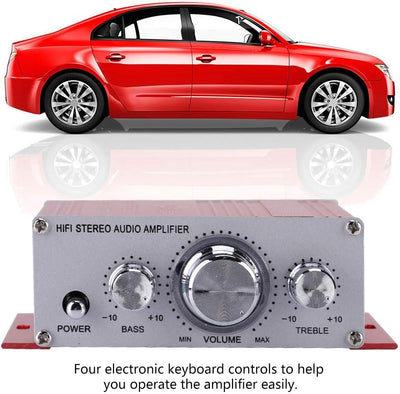 Digital Verstärker,Hi Fi Audio Musik Digital Stereo Verstärker Aluminiumlegierung Gehäuse mit Höhen/