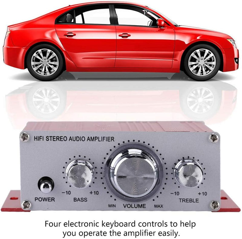 Digital Verstärker,Hi Fi Audio Musik Digital Stereo Verstärker Aluminiumlegierung Gehäuse mit Höhen/
