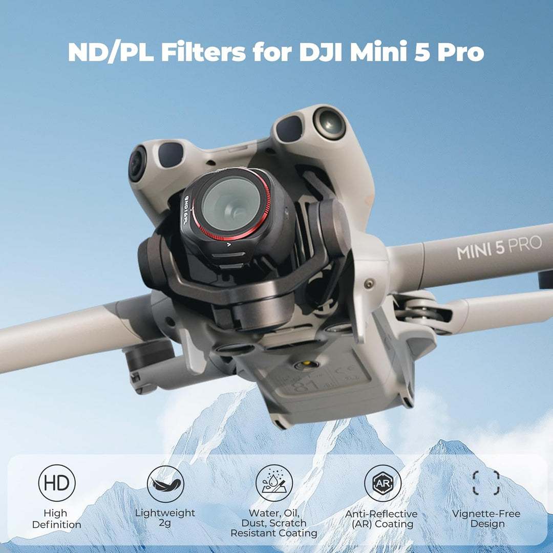 Freewell Bright Day 6er-Pack ND/PL Filter für DJI Mini 5 Pro - ND8/PL, ND16/PL, ND32/PL, ND64/PL, ND