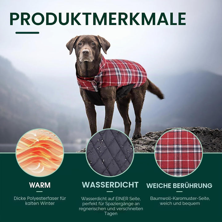 Kuoser Hundemantel Winter für Mittelgrosse und Grosse Hunde - Fleece Wasserdicht Warm Outdoor Jacke