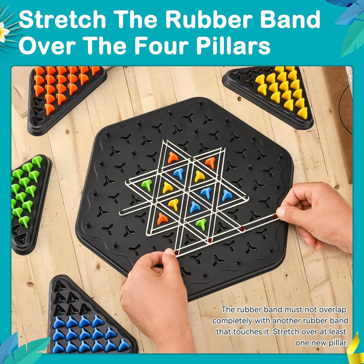 YAOZUP Ketten Dreieck Spiel, Triggle Game, Triggle Gummiband Spiel, Ketten-Dreieck-Spiel, Klassische