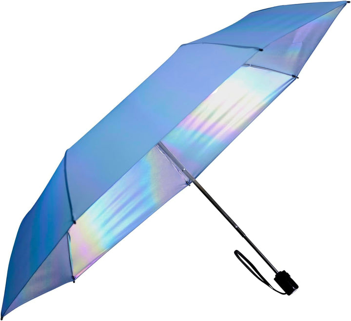 Knirps Taschenschirm Slim Duomatic Auf-Zu-Automatik Blue - Irisierend - Uv-schutz, Blue - Irisierend