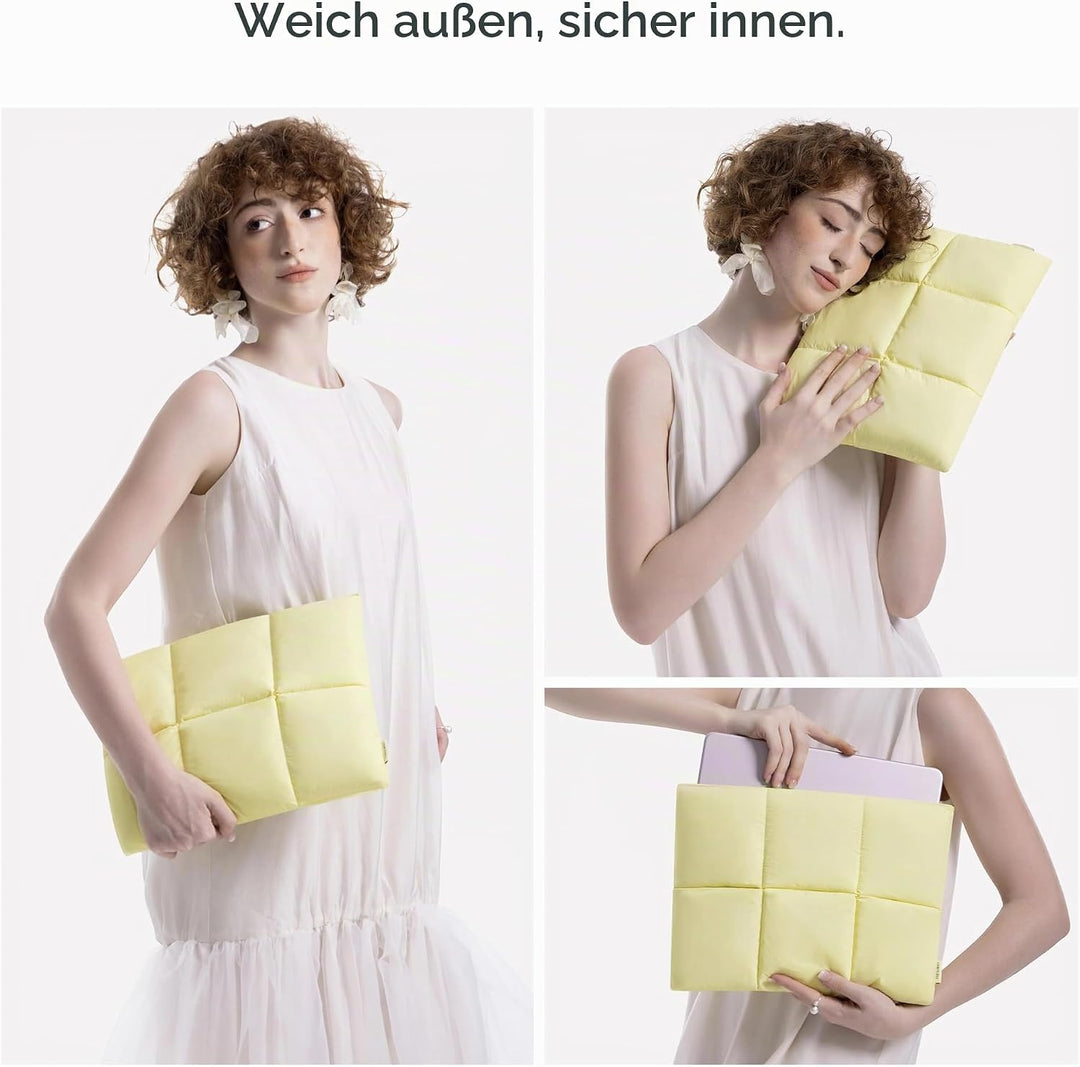 Comfyable Puffy Laptop-Hülle, 33 cm (14 Zoll), gesteppte Puffer-Laptop-Tragetasche, Kissenhülle, kom