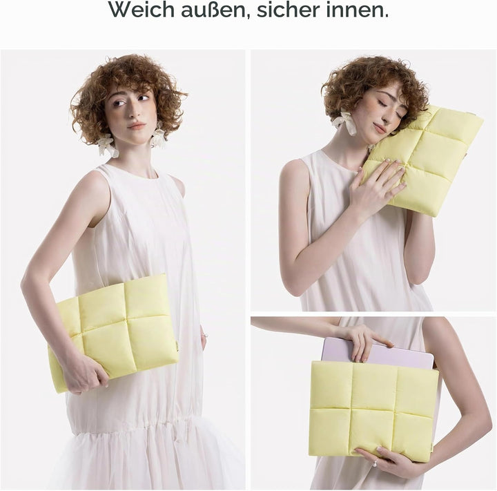 Comfyable Puffy Laptop-Hülle, 33 cm (14 Zoll), gesteppte Puffer-Laptop-Tragetasche, Kissenhülle, kom