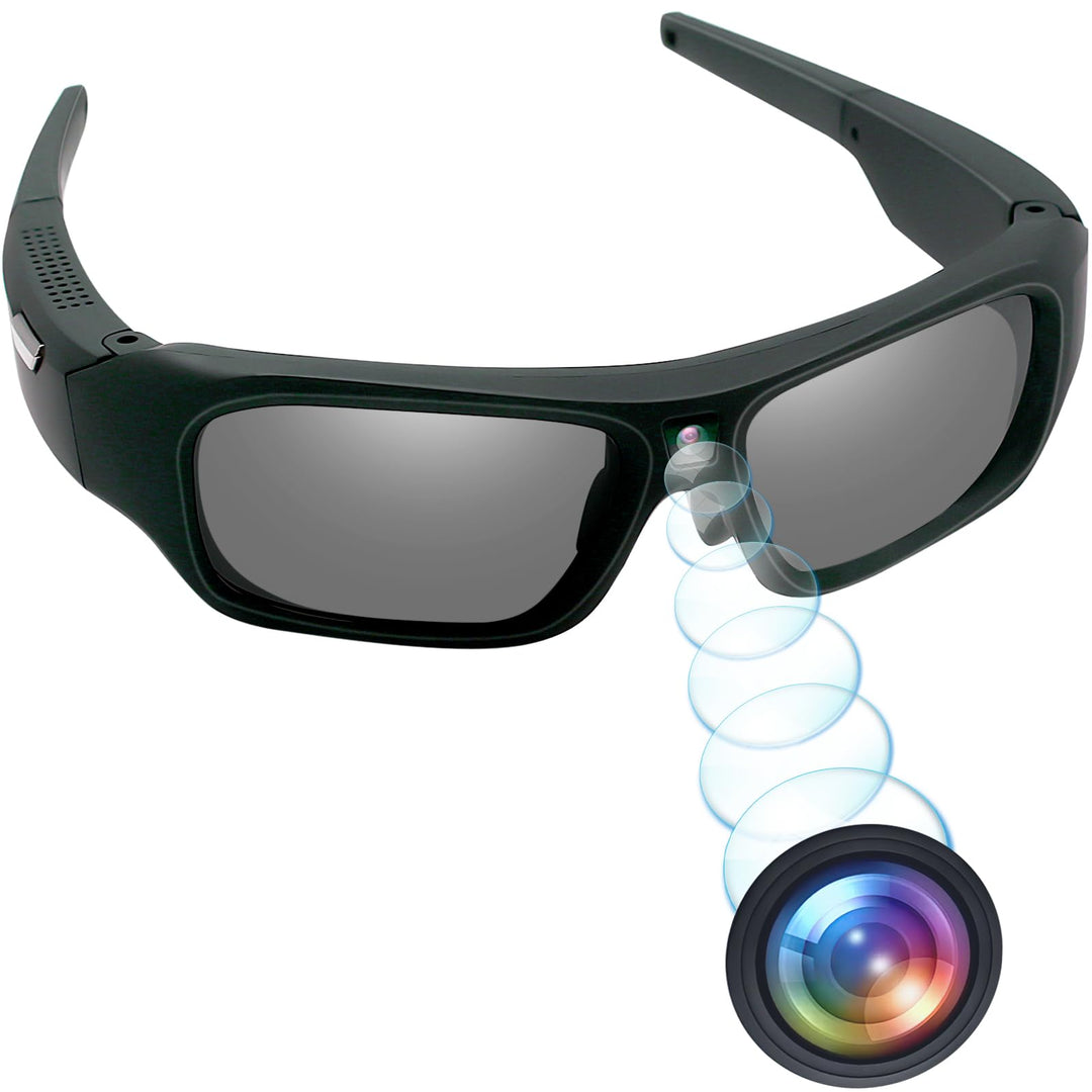 TANGMI Brille Kamera 4K, Action Cam für Motorrad Outdoor, Polarisiert 32GB | Videobrille, Sportkamer