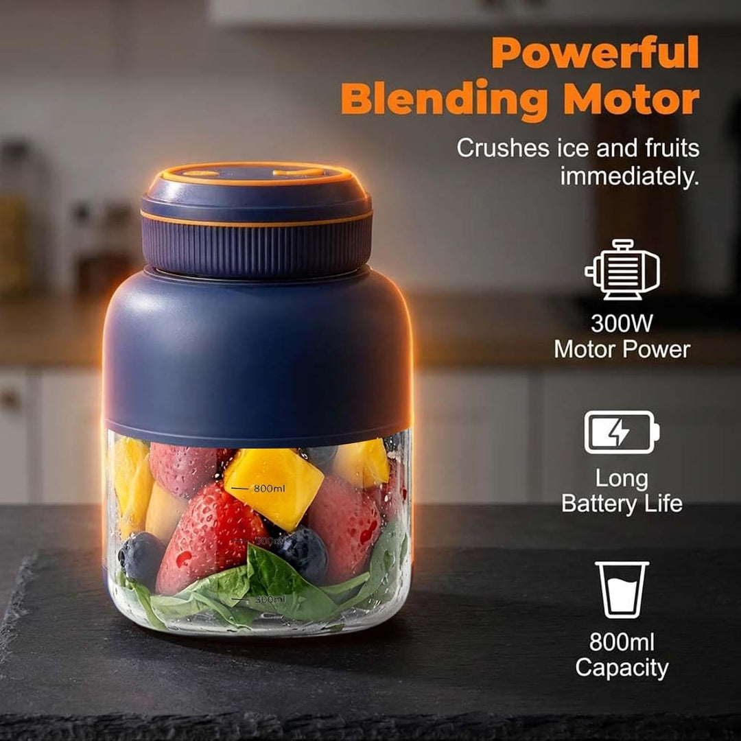 Personal Blender – 800 ml kabellose USB-Rührmaschine, Entsafter für Shakes mit 6-Blatt-Ultra-Edelsta