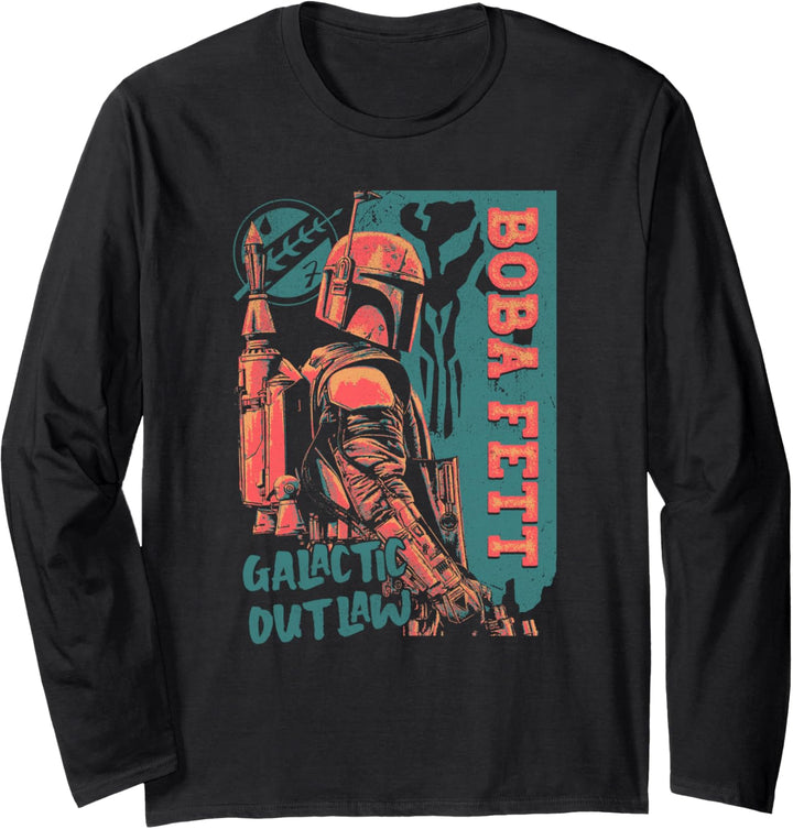 Star Wars The Book Of Boba Fett Galactic Outlaw Poster Langarmshirt