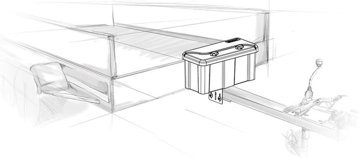 DAKEN Blackit L - 750 x 300 x 355 mm, Deichselbox mit 2 Schlösser, Werkzeugkasten für Anhänger Stauk