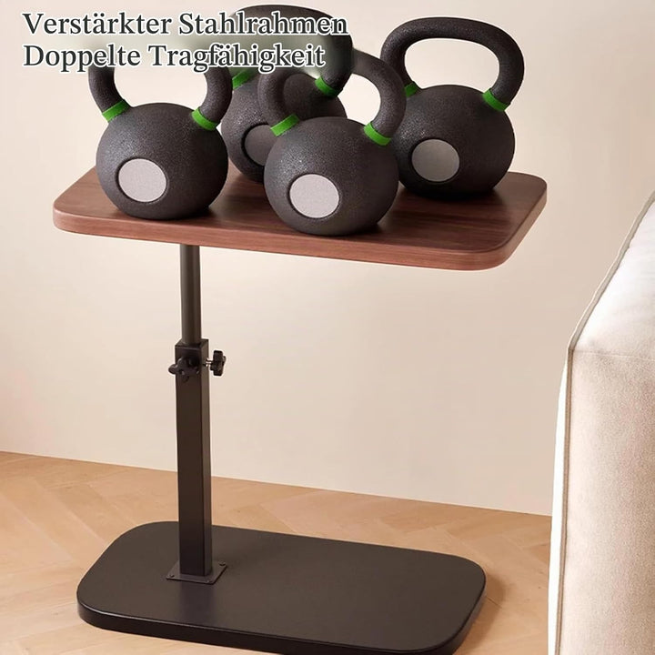 Beistelltisch Holz Klein Couchtisch Sofatisch: C Form Höhenverstellbar Couch Mobiler Kaffeetisch Kle