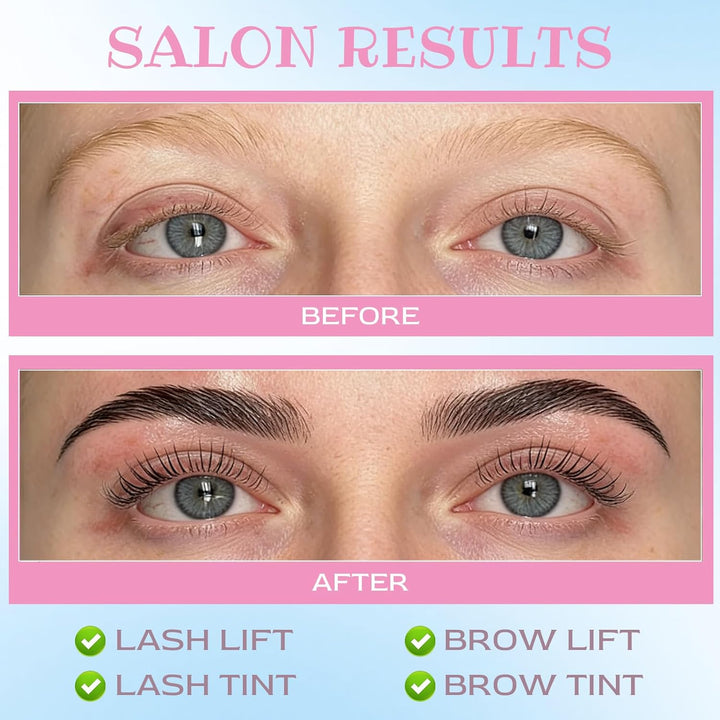 Wimpernlifting Set mit Farbe Schwarz, Wimpern Lifting Set& Brow Lifting Set, 2-in-1 Wimpernlifting S