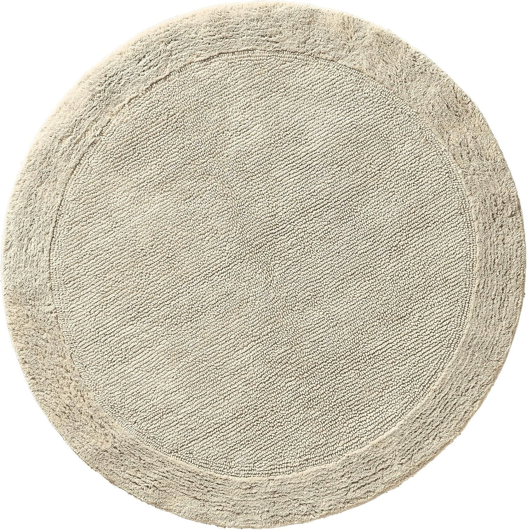 Erwin Müller Badematte, Badteppich Uni Serie Stuttgart beige Grösse rund: 90 cm Ø - extra dick, hohe