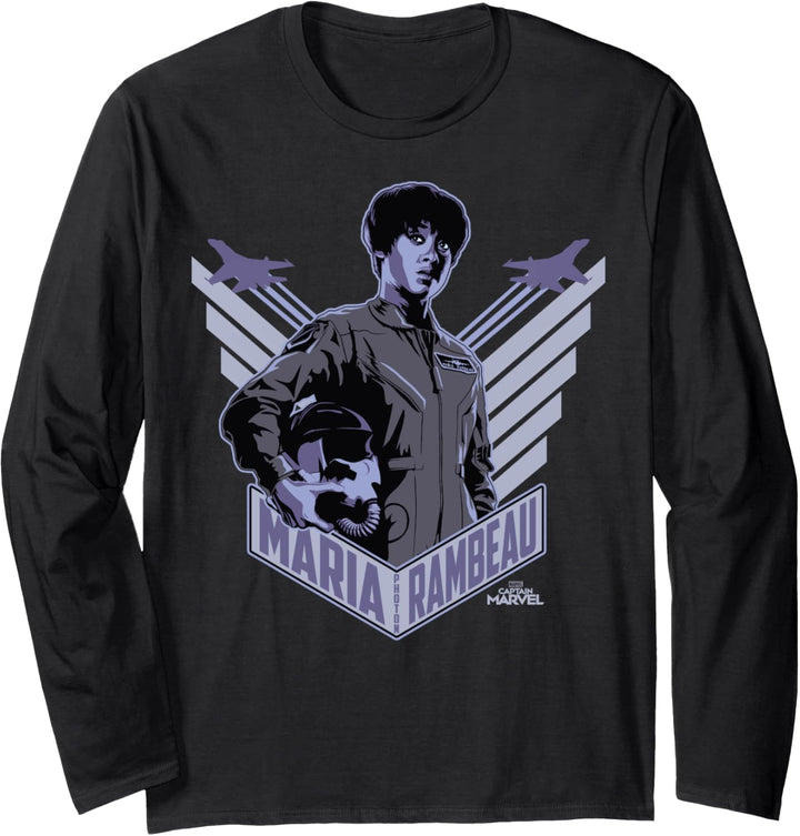 Captain Marvel Maria Rambeau Portrait Langarmshirt
