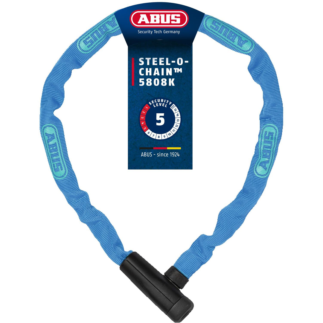 ABUS Kettenschloss Steel-O-Chain 5805K – Fahrradschloss aus Stahl – ABUS-Sicherheitslevel 5 Blau 75