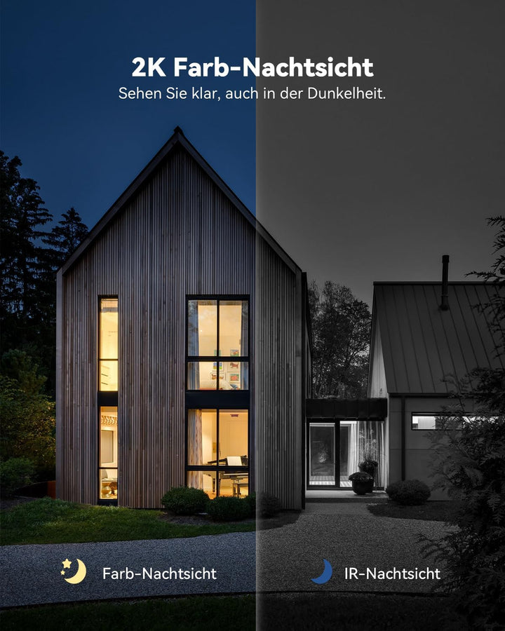 Jennov 2K Überwachungskamera Aussen, 360° PTZ WLAN IP Kamera mit 2-Wege-Audio, Automatische Nachverf