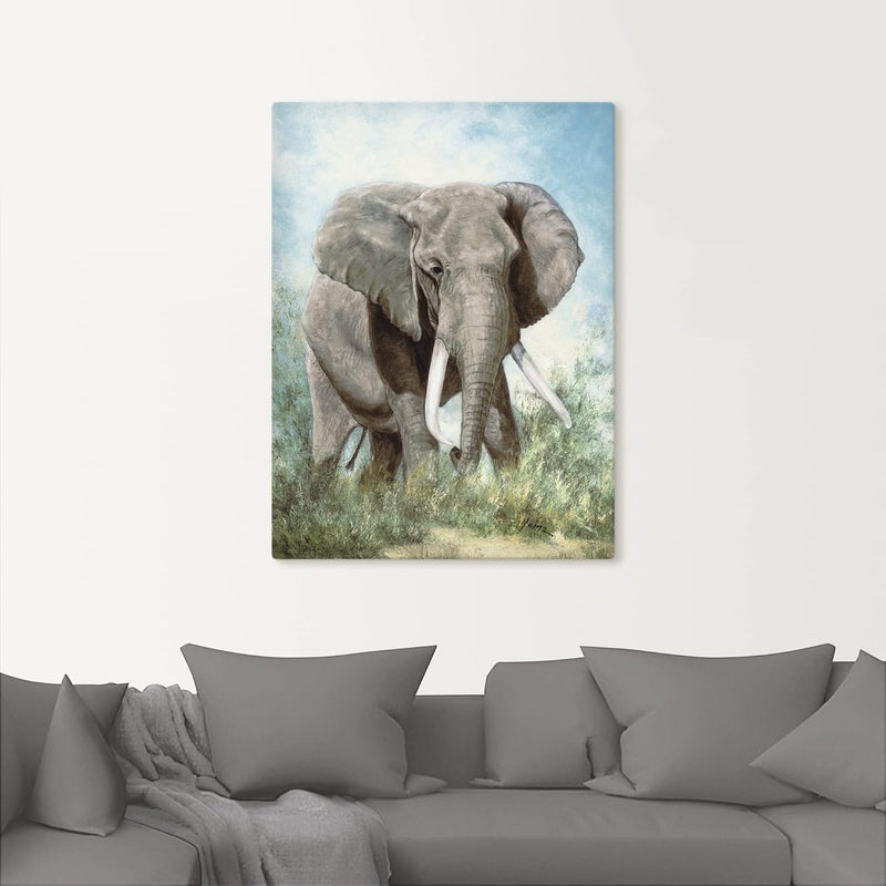 ARTland Leinwandbilder Wandbild Bild auf Leinwand 45x60 cm Tiere Elefant T4EI Elefant 45 x 60 cm, El