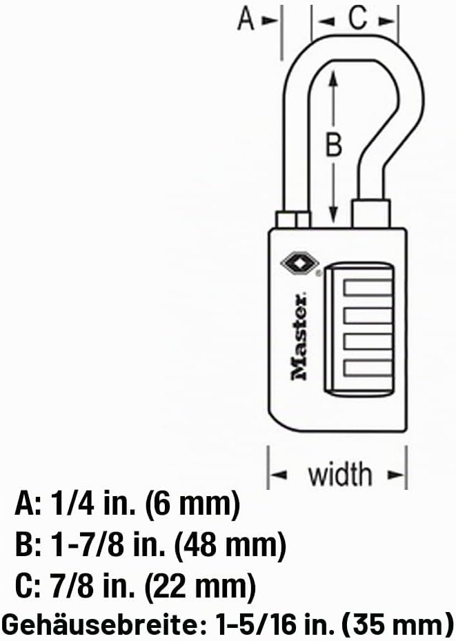 Master Lock 4696T Zahlenkombination, 2 Stück eigenes Zahlenschloss TSA-zugelassenes Gepäckschloss, S