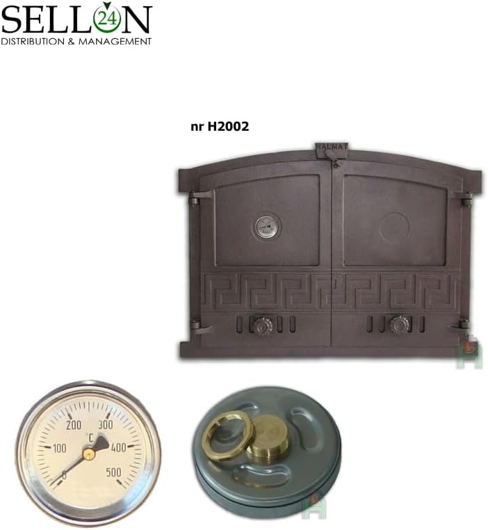 Sellon24® Ofentür aus Gusseisen Backofentür Steinofentür Pizzaofen 600x430