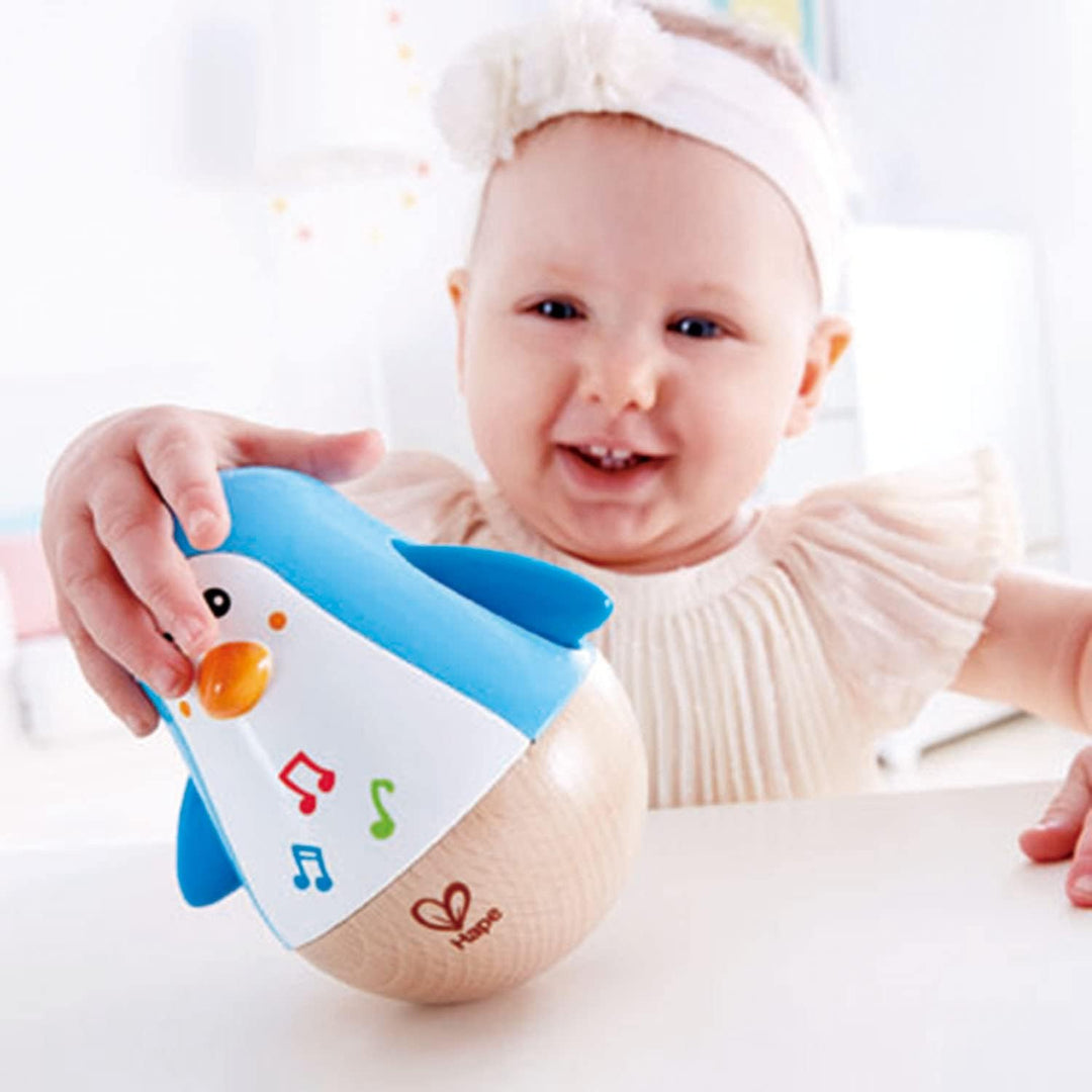 Sophie la Girafe – Rollin Activity Bolster – Frühes Lernspielzeug für Kinder &amp; Hape Stehauf-Pinguin,