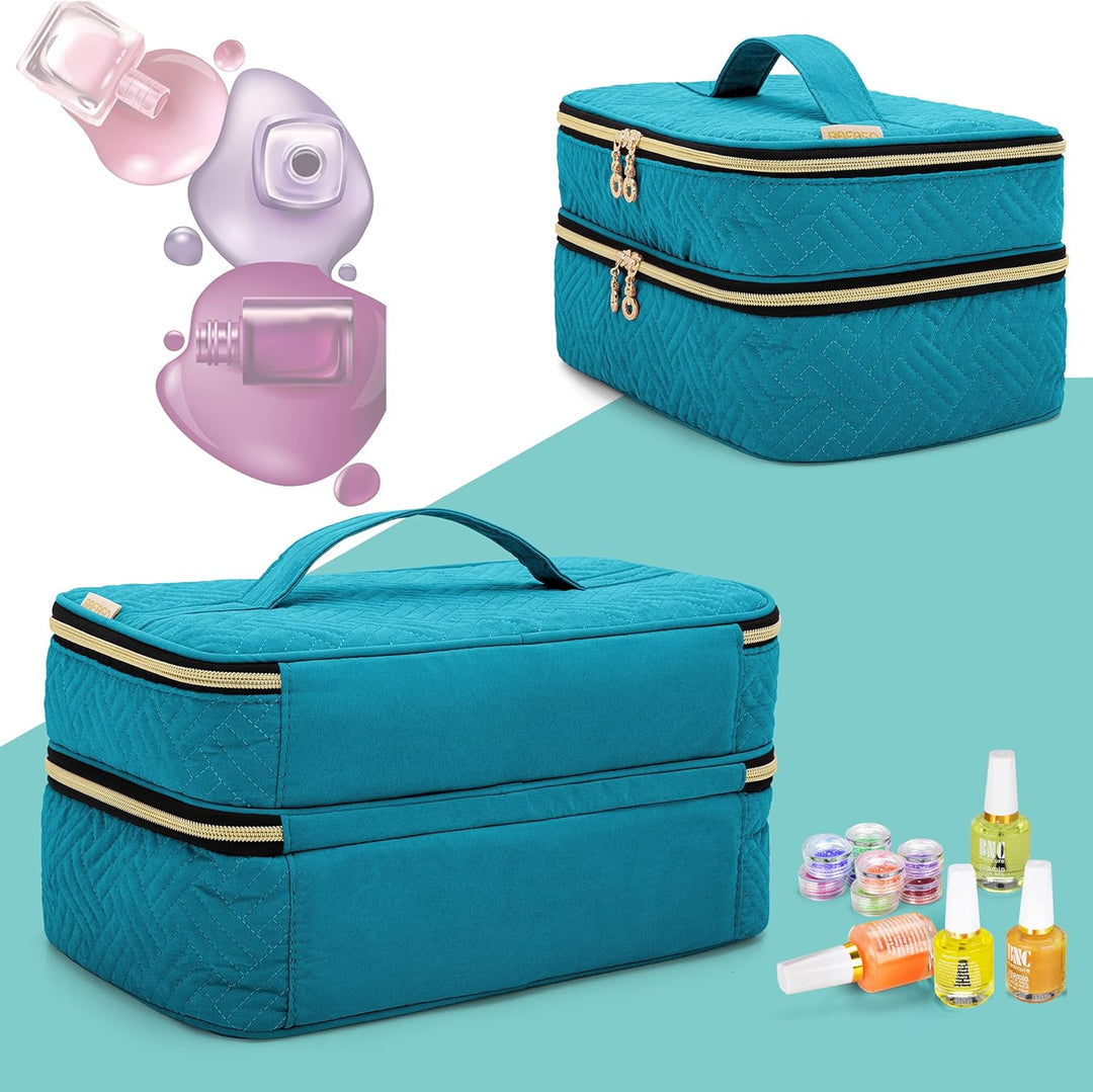 BAFASO Nagellack Aufbewahrung, Nagellack Organizer Tasche für 40 Flaschen(bis zu 15 ML), Doppelschic