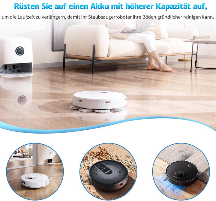 3800mAh Li-ion Akku, Ersatzakku für iLife Zaco V5s Pro,V5x,V4,V3s Pro,V8s,V50,V80,V85 Home Cleaner H