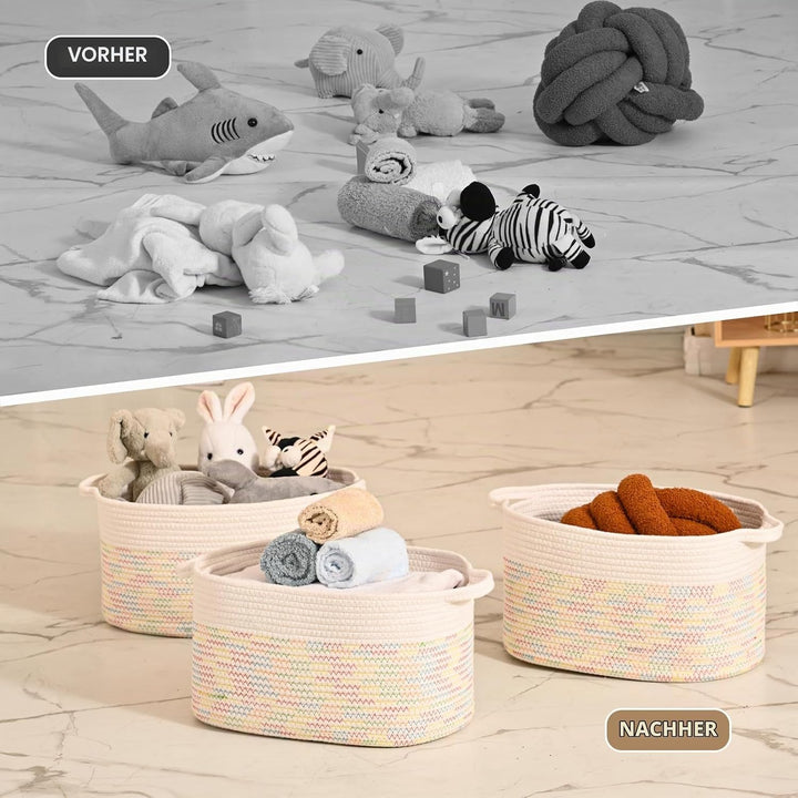 Baumwollseil gewebter Aufbewahrungskorb, verwendet für Baby Hamper Spielzeug Organizer, Geschenkkörb