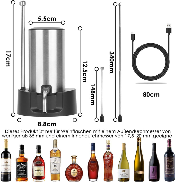 Elektrischer Wein dekanter, Dekanter Rotwein, Elektrischer Ausgiesser, Elektrischer Weindekanter, Wi