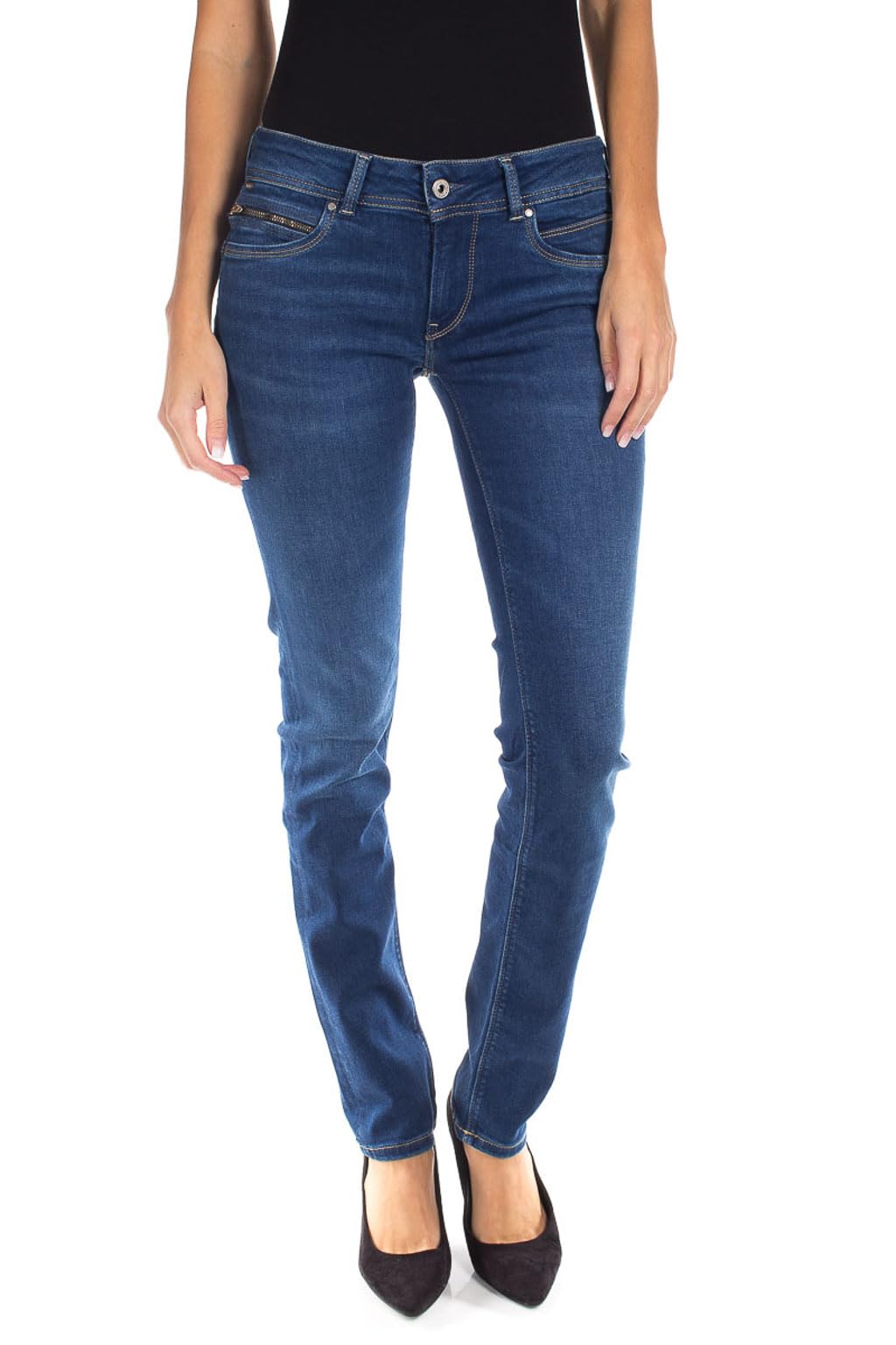 Pepe Jeans Damen New Brooke Jeans 27W / 32L Blue (Denim-cs6), 27W / 32L Blue (Denim-cs6)