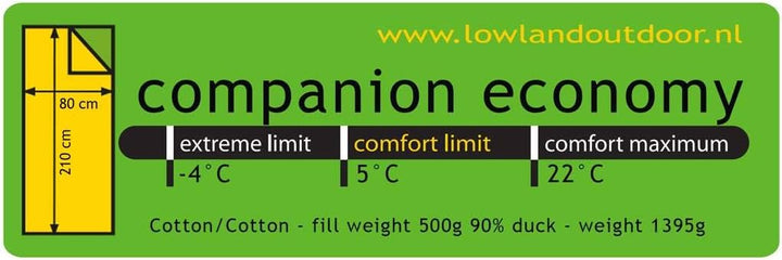 Lowland Outdoor Companion Summer Daunen Deckenschlafsack, Grün, 210x80 cm Bundle mit Deckenschlafsäc