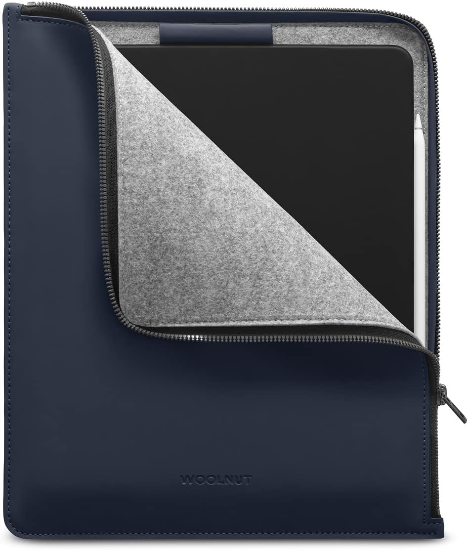 WOOLNUT Matte PU Folio Cover Case für iPad Pro 13 Zoll & iPad Air 13 Zoll (M4, 2024) - Blau, mit Sti