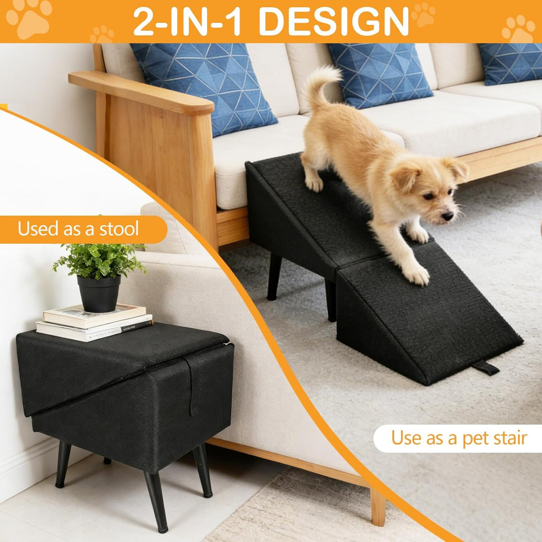Hundetreppe, Multifunktional Hundetreppe für Kleine Hunde Geteilte Ottoman Faltbare Hunderampe Schwa