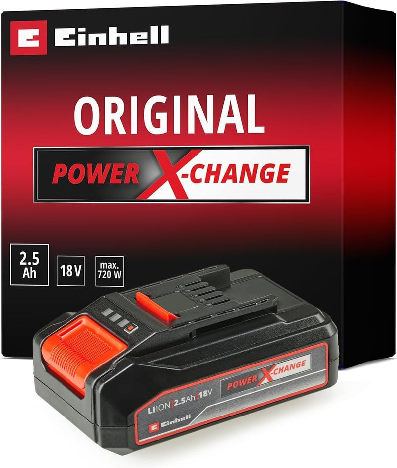 Original Einhell System Akku Power X-Change (Lithium Ionen Akku, 18 V, 2.5 Ah, proaktives Batteriema