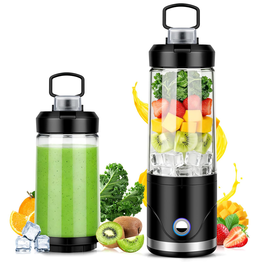 Tragbarer Mixer und Smoothie Maker to go, 650ml Abnehmbarer Behälter, 4000mAh Kabellos & Wiederaufla