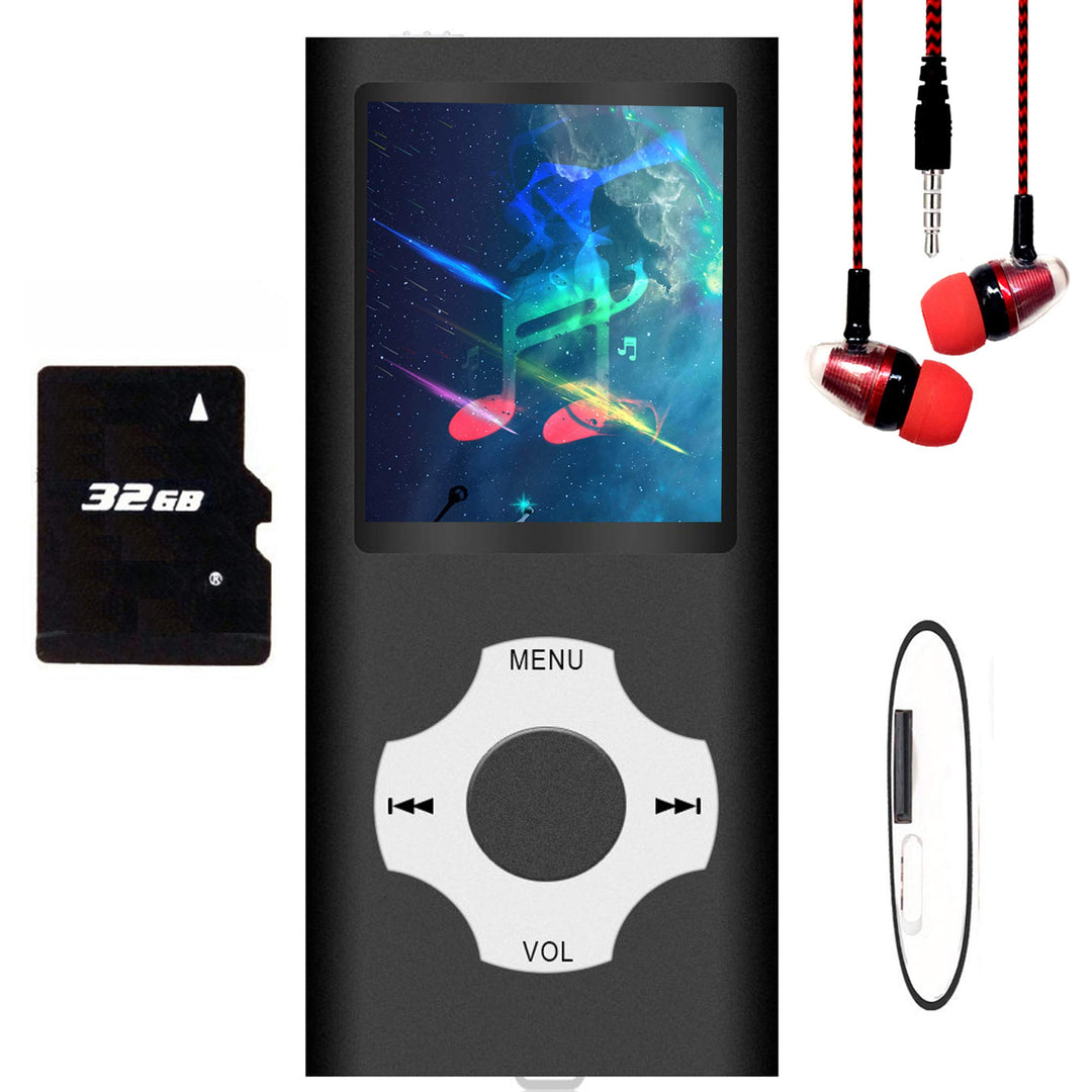 Hotechs MP3-Player/MP4-Player, MP3-Player mit 32 GB Speicherkarte, schlankes Design, digitales LCD-D