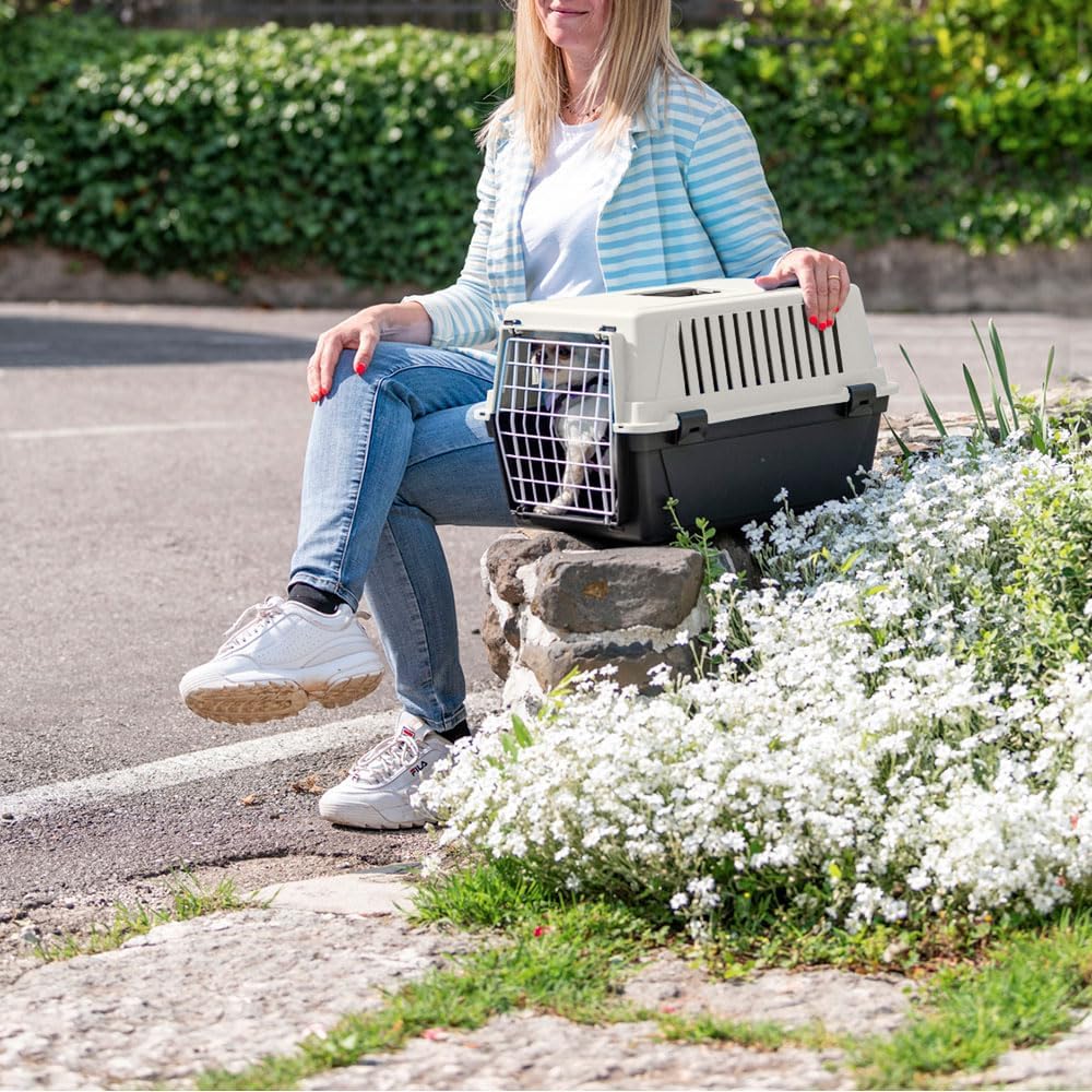 Ferplast Transportbox Katze, Hundetransportbox kleine Hunde und Katzen bis 5 kg, Tür aus plastifizie