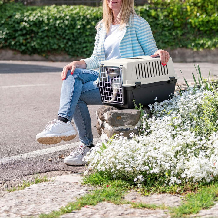 Ferplast Transportbox Katze, Hundetransportbox kleine Hunde und Katzen bis 5 kg, Tür aus plastifizie