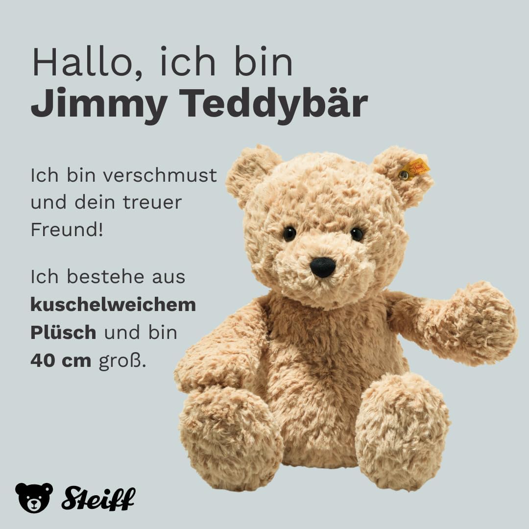 Steiff Kuscheltier Jimmy Teddybär, Süsses Stofftier, Kinder, Jungen & Mädchen, Soft Cuddly Friends,