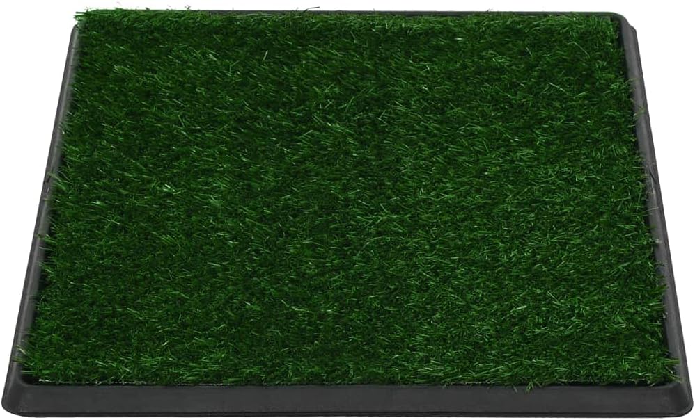 Toilette für Tiere mit Tablett und Kunstrasen, grün, Matte für Hunde, Gitterwanne zum Sauberkeitstra