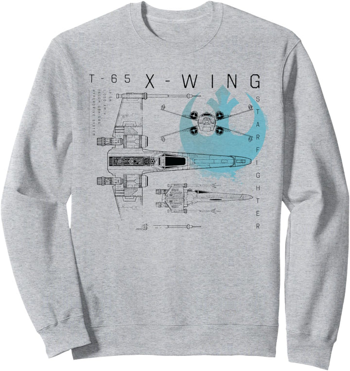 Star Wars Rebel X-Wing Starfighter Schematic Sweatshirt