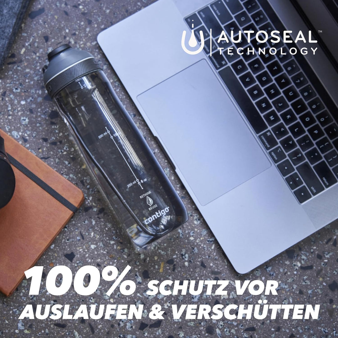 Contigo Cortland Autoseal Trinkflasche mit automatischem Trinkverschluss | 720ml grosse BPA-freie Ku