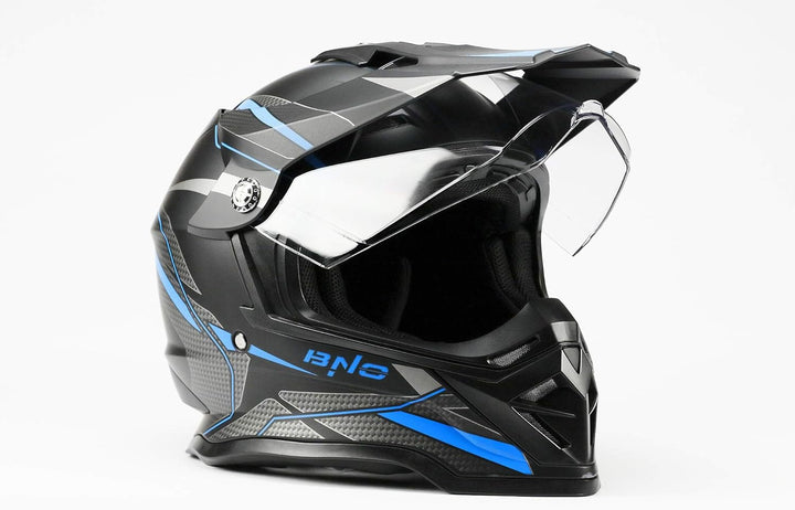 BNO Cross-3 Helm, Motocrosshelm, Corsshelm, S, M, L, XL L Matt-Schwarz-Blau, L Matt-Schwarz-Blau