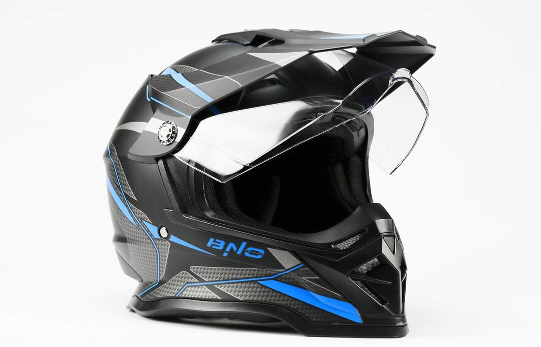 BNO Cross-3 Helm, Motocrosshelm, Corsshelm, S, M, L, XL XL Matt-Schwarz-Blau, XL Matt-Schwarz-Blau
